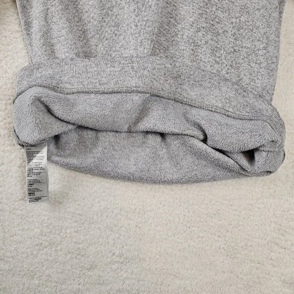 Eddie Bauer Pullover Mens Medium Radiator Fleece Mock Sweater Gray Snap Outdoors